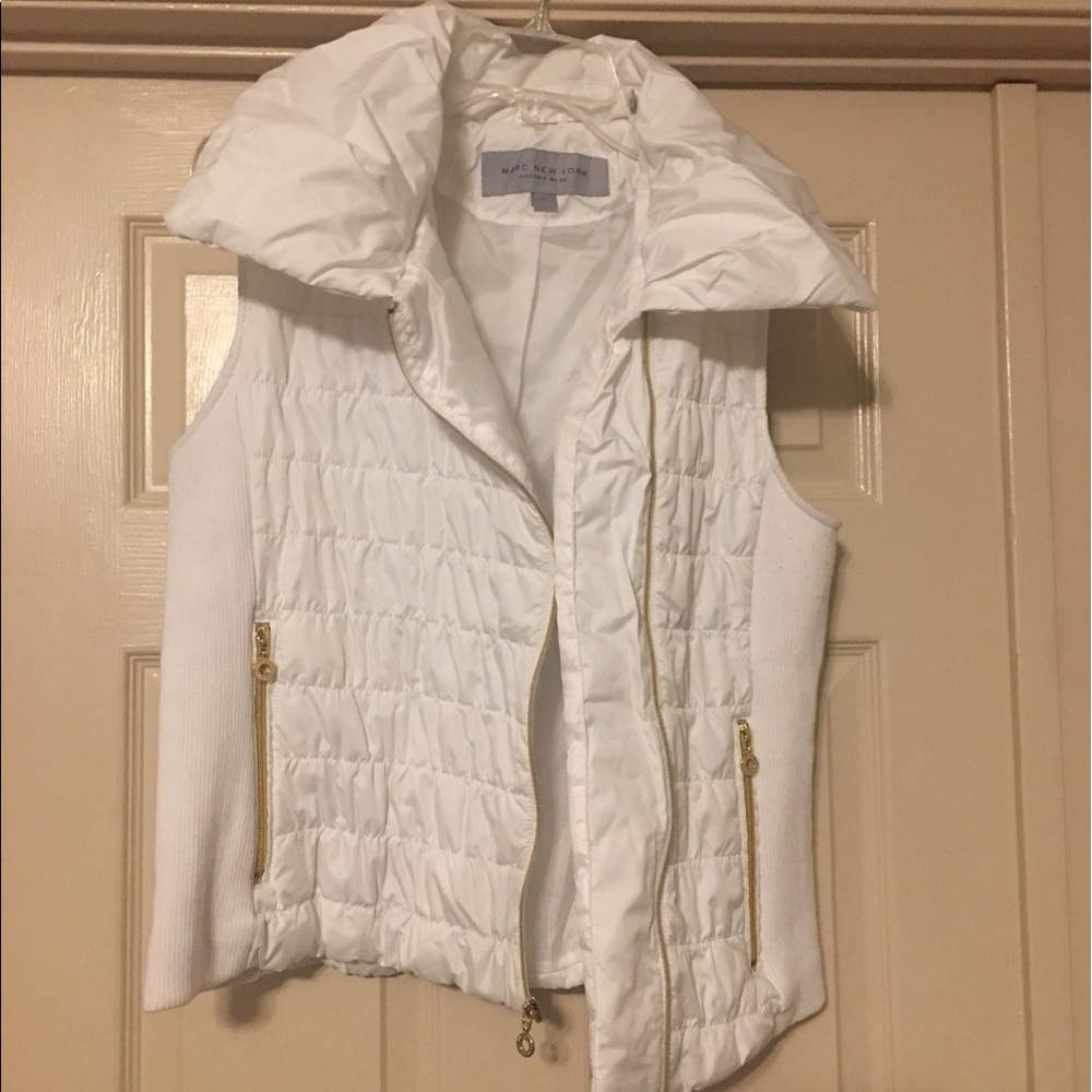 White puff vest